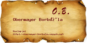 Obermayer Borbála névjegykártya